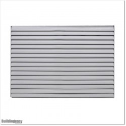Aluminium Louver Fence is 1.8M high and 1.5M wide. Colour is Silver Pearl.