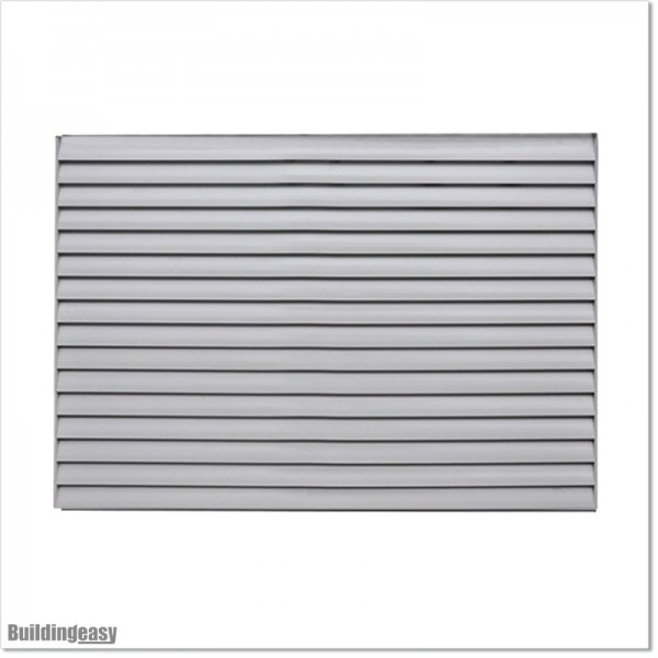 Aluminium Louver Fence is 1.8M high and 1.5M wide. Colour is Silver Pearl.