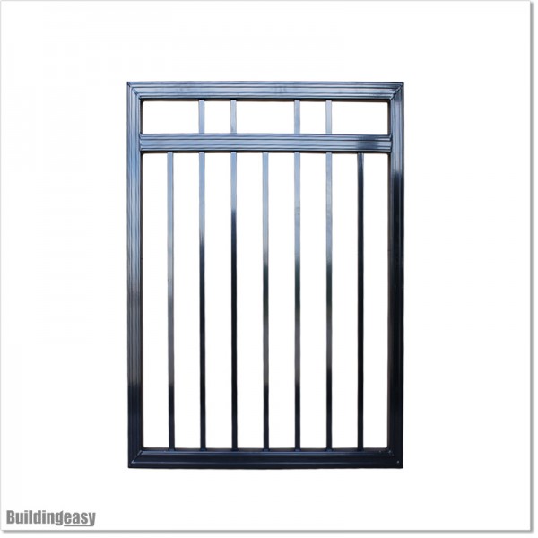 Aluminium Flat Top Pedestrian Gates 1M Wide in Black Colour