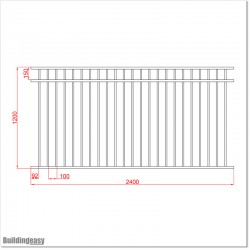 Aluminium Fencing Panels With round Pickets 1.2M High With Fitting Parts.