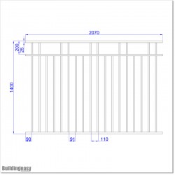 Aluminium Fence 2.1W (FENFTB-1.4H)