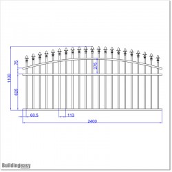 1.1M High Arch Top Black Colour Aluminium Fencing Panel in Auckland.