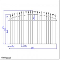 Spear Head Fitted 1.7M High Arch Top Aluminium Fencing Panel in Auckland.