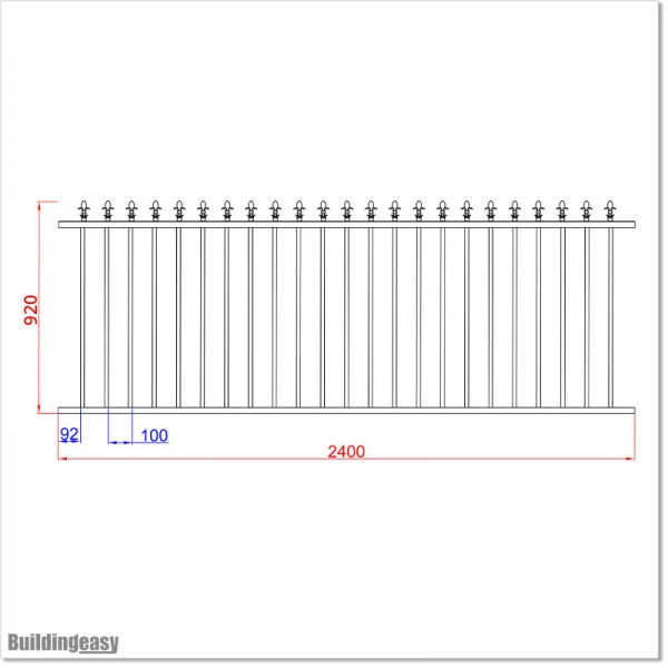 900 mm High Aluminium Fencing Panel in Black Colour in Auckland.