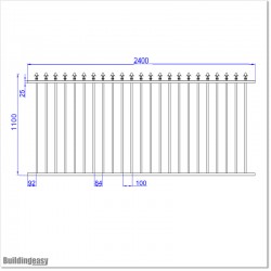 1.1M High Aluminium Fencing Panel in Black Colour in Auckland.