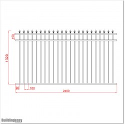 1.3M High Aluminium Fencing Panel in Black Colour in Auckland.