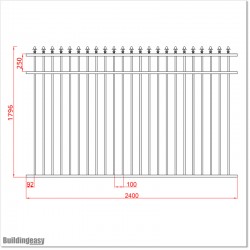 Aluminium Fence 2.4W (FENSPA-1.8H)