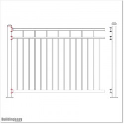 1.1M High Aluminium Balcony Balustrade Panel Powder Coated in Black Colour.