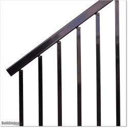 Aluminium Staircase Black Fence with Adjustable Angle Upto 45 degrees.