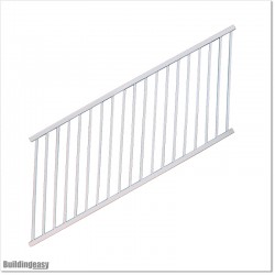 Aluminium Staircase White Colour Fence Adjustable Angle Upto 45 Degrees.