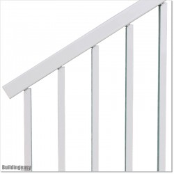 Aluminium Staircase White Colour Fence Adjustable Angle Upto 45 Degrees.