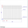 Fence is 1.8M high and 2.3M wide. Use for domestic and industrial fence.