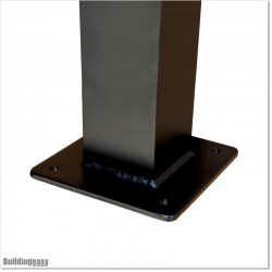3" Black Powder Coated Aluminium Post Made With 200MM Square Base.