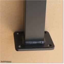 2" Black Powder Coated Aluminium Post 1.8M High With 100MM Square Base.