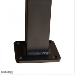 2" Black Powder Coated Aluminium Post 1.5M High With 100MM Square Base.
