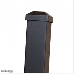 2" Black Powder Coated Aluminium Post 1.5M High With 100MM Square Base.