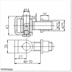 This hinge is suitable for steel gates with heavy weight.