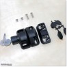 Magnetic self-locking latch with key lock.