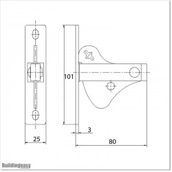 Black colour Padlocable Latch Made out of Steel..