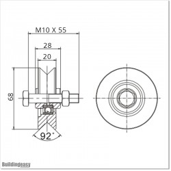 Ball Bearing Sliding Gate Wheel with Nuts and Bolts.