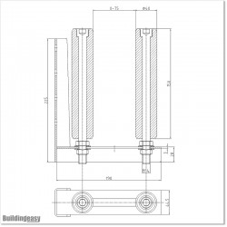 Two Roller Guide With Steel L Bracket and Two 150mm Large Rollers.