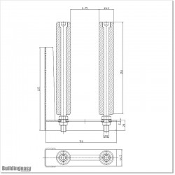 Two Roller Guide With Strong L Bracket and Two 250mm Large Rollers.