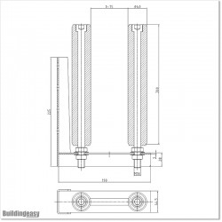 Top Roller Guide With L Bracket and Two 300mm Extra Large Rollers.