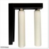 Two Roller Guide With Strong L Bracket and Two 250mm Large White Rollers.