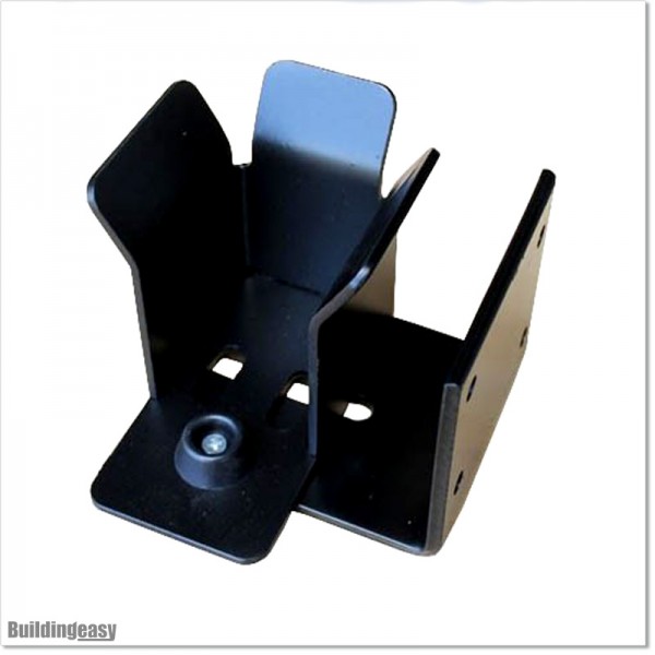 Black Colour Pre Holed Sliding Gate Stopper With Fitted Side Plate.
