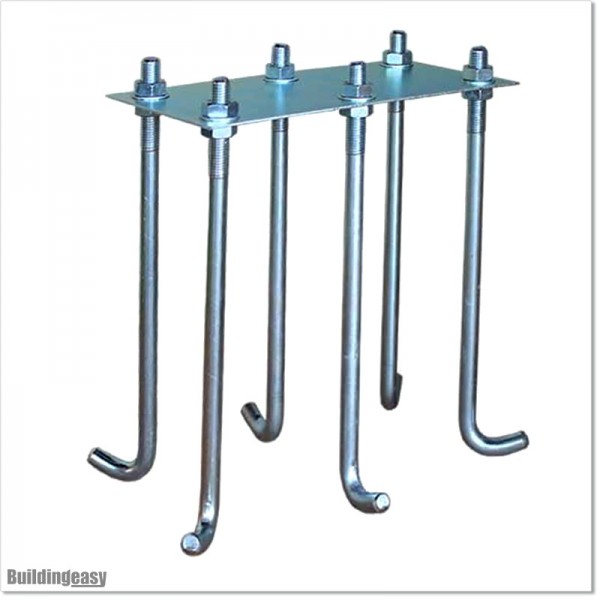 Heavy Duty Bottom Plates With 6 J Bolts For Cantilevered Gate System