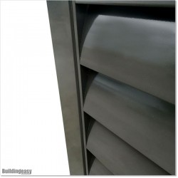 5.5M Wide & 1.8M High Flat Top Louver Sliding Gate in Iron Sand Colour.
