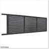 5.5M Wide & 1.8M High Flat Top Louver Sliding Gate in Iron Sand Colour.