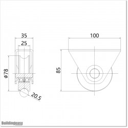 Black Colour Sliding Gate Wheel With Bearings in U Groove.
