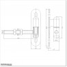 Adjustable gate hinge with stud is 16mm diameter and 125mm long