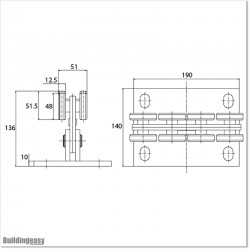 Light Duty 8 Wheel Roller Carriage for Cantilever Gates.