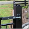 Truly little gap between the gate and post is possible with this hinge. Distance between post and frame of the gate is 5 to 80mm
