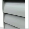 Aluminium Louver Fence Frame Look is 1.7M high and 1.8M wide. Colour is Silver Pearl.