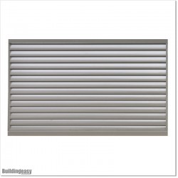 Aluminium Louver Fence Frame Look is 1.7M high and 1.8M wide. Colour is Silver Pearl.