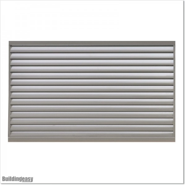 Aluminium Louver Fence Frame Look is 1.7M high and 1.8M wide. Colour is Silver Pearl.