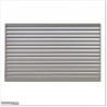 Aluminium Louver Fence Frame Look is 1.7M high and 1.8M wide. Colour is Silver Pearl.