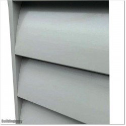 Aluminium Louver Fence Frame Look is 1.45M high and 1.8M wide. Colour is Silver Pearl