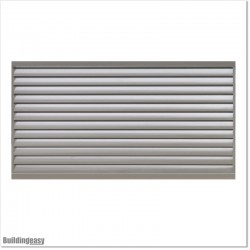 Aluminium Louver Fence Frame Look is 1.45M high and 1.8M wide. Colour is Silver Pearl