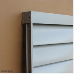 Aluminium Louver Fence Frame Look is 1.2M high and 1.8M wide. Colour is Silver Pearl