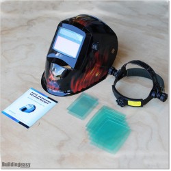 Auto Dark Welding and Grinding Helmet With Larger Viewing Area and Certified Design.