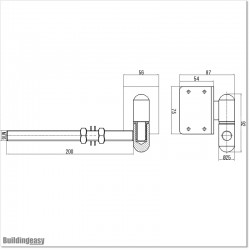 Ajustable Go Through Type Hinge 35MM Long and Fits To 50MM Gate Frames