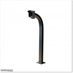 Goose neck aluminium post to mount Keypads or Intercoms.
