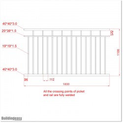 1.1M High Aluminium Balcony Balustrade Panel Powder Coated in White Colour.