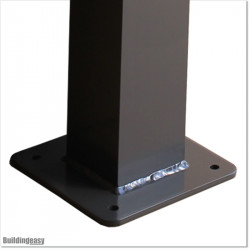 Aluminum Post with Base 100 X 100 and 4.0mm wall thickness. Powder coated in Iron Sand colour