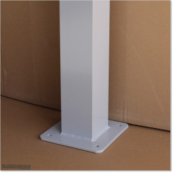 Aluminum Post with Base 100 X 100 and 4.0mm wall thickness. Powder coated in Silver Pearl colour