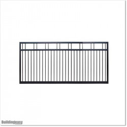 3.2M Wide Black Colour Aluminium Flat Top Sliding Gate 1.4M High